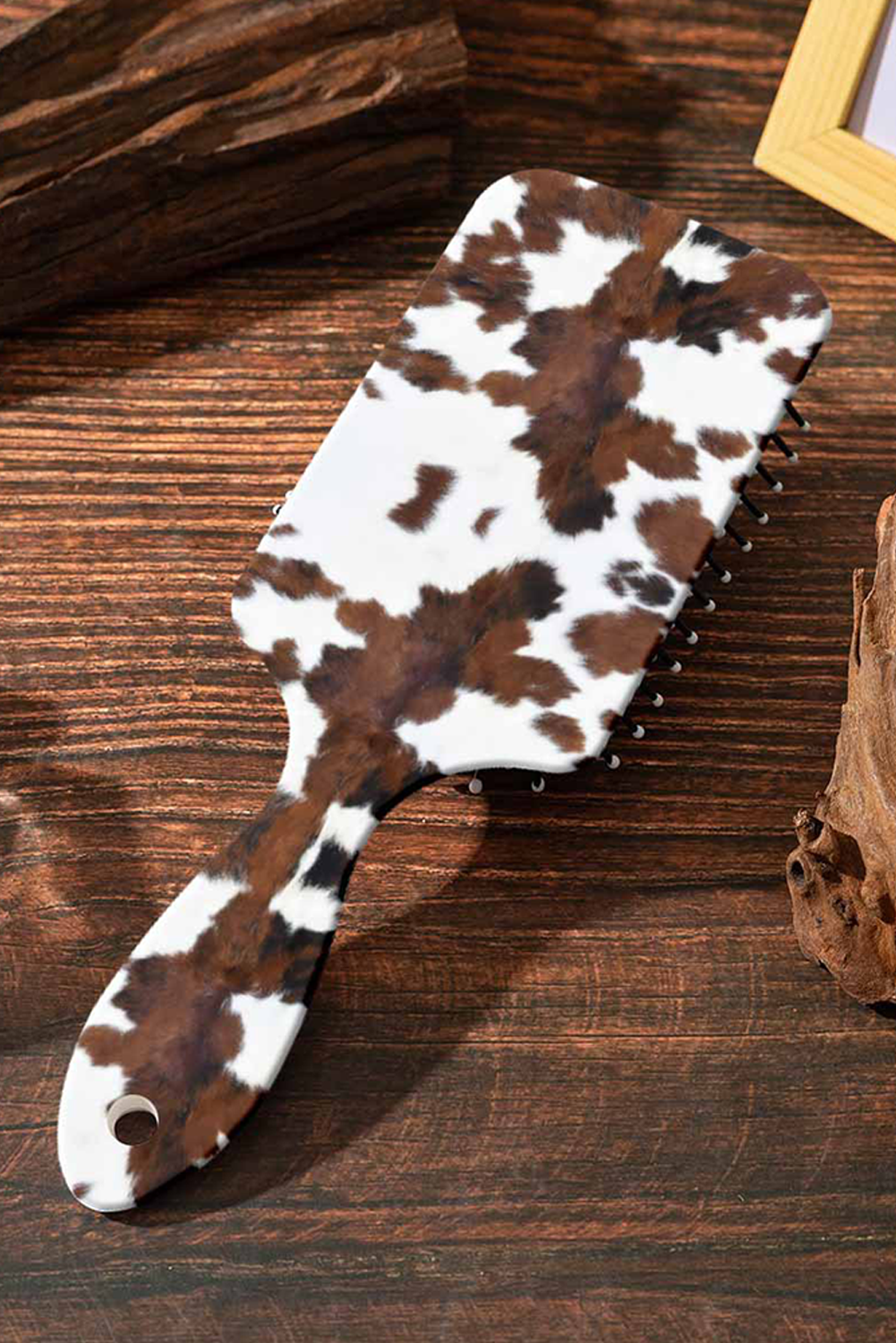 Cow Print Paddle Hair Brush