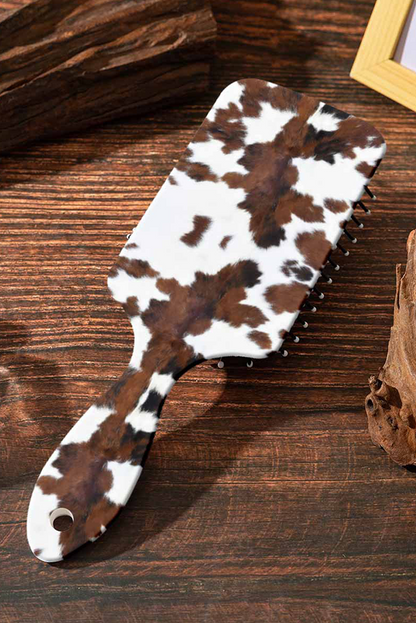 Cow Print Paddle Hair Brush