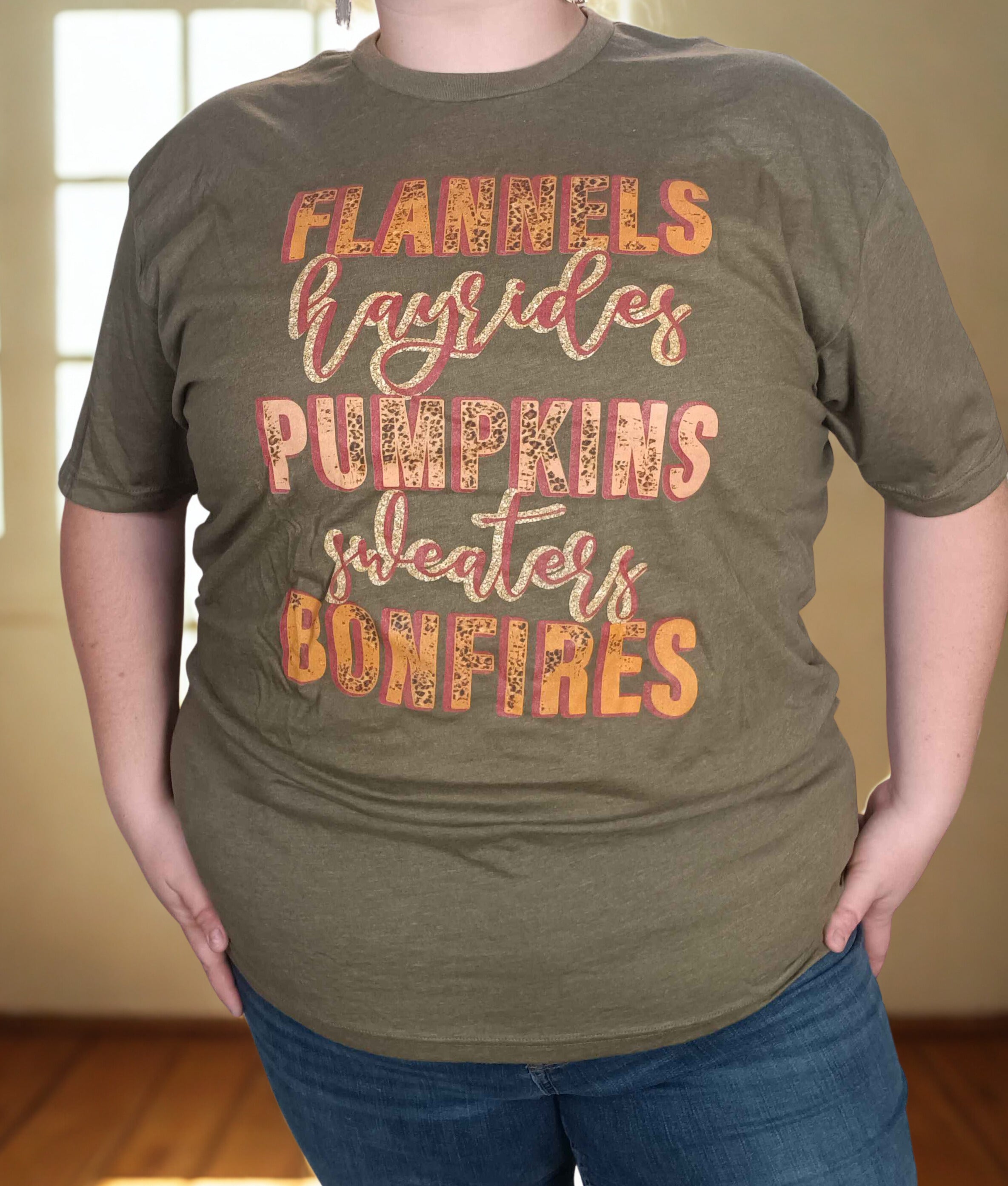 🍂 Flannels, Hayrides, Pumpkins, Sweaters & Bonfires Tee 🍂