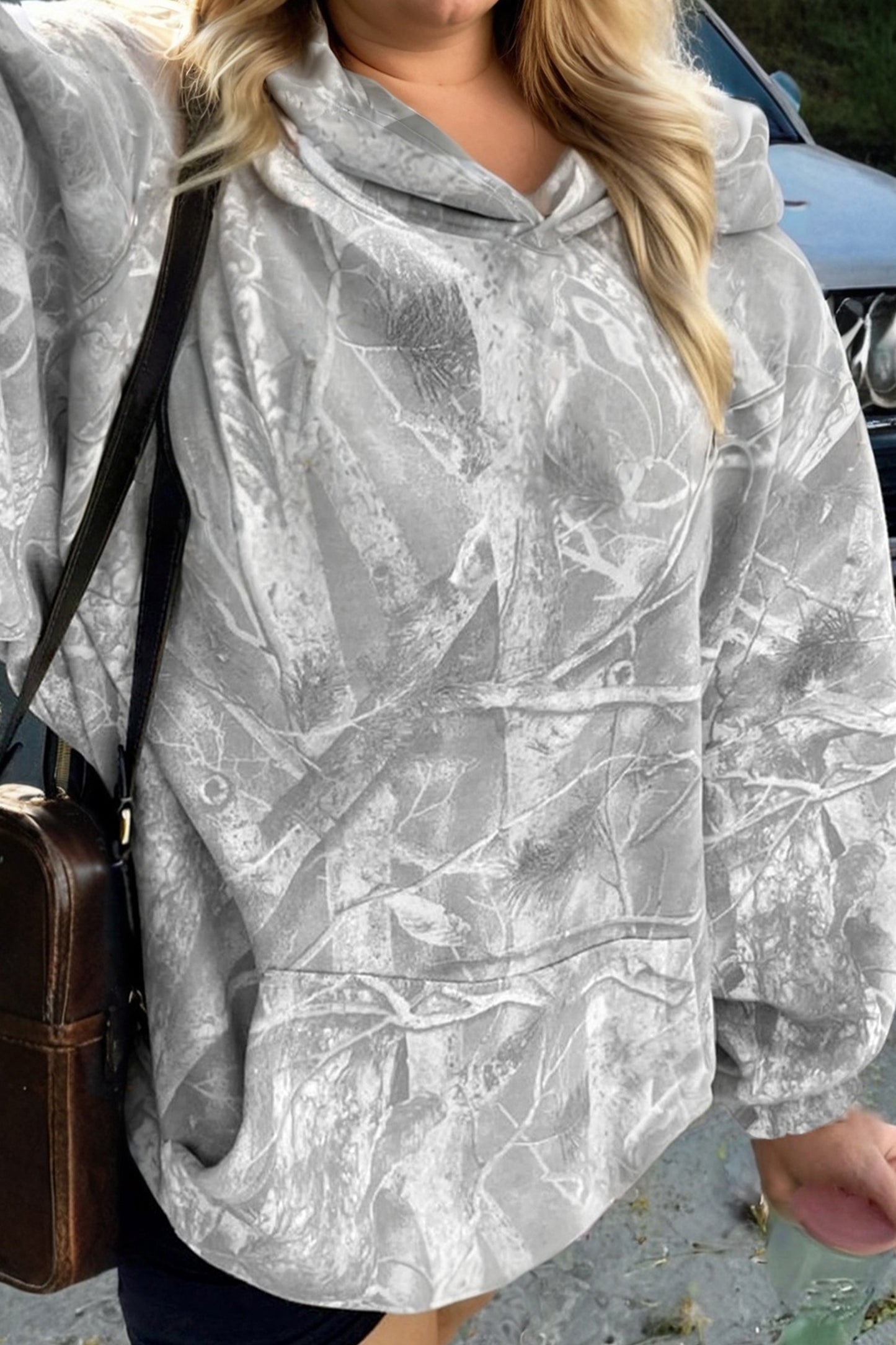 Gray Woodland Camo Hoodie