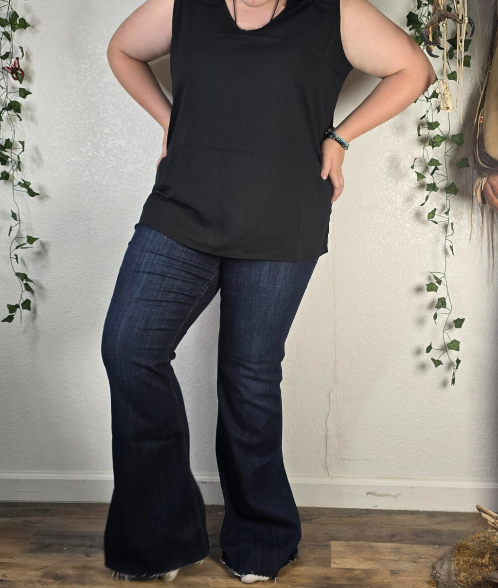 JUDY BLUE HIGH WAIST RAW HEM FLARE