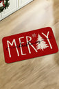 Fiery Red Merry Christmas Porch Decoration Anti-Slip Entrance Mat